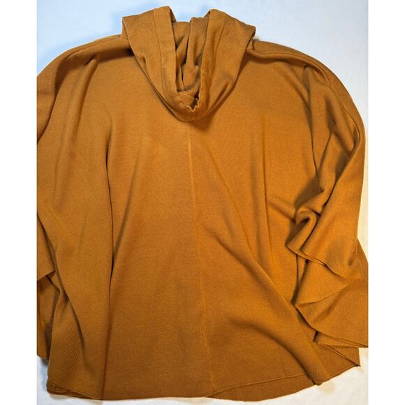 Patricia Nash Boho Button Hooded Cape Poncho Coat Jacket Tassels Flowy OS Brown - Picture 8 of 11